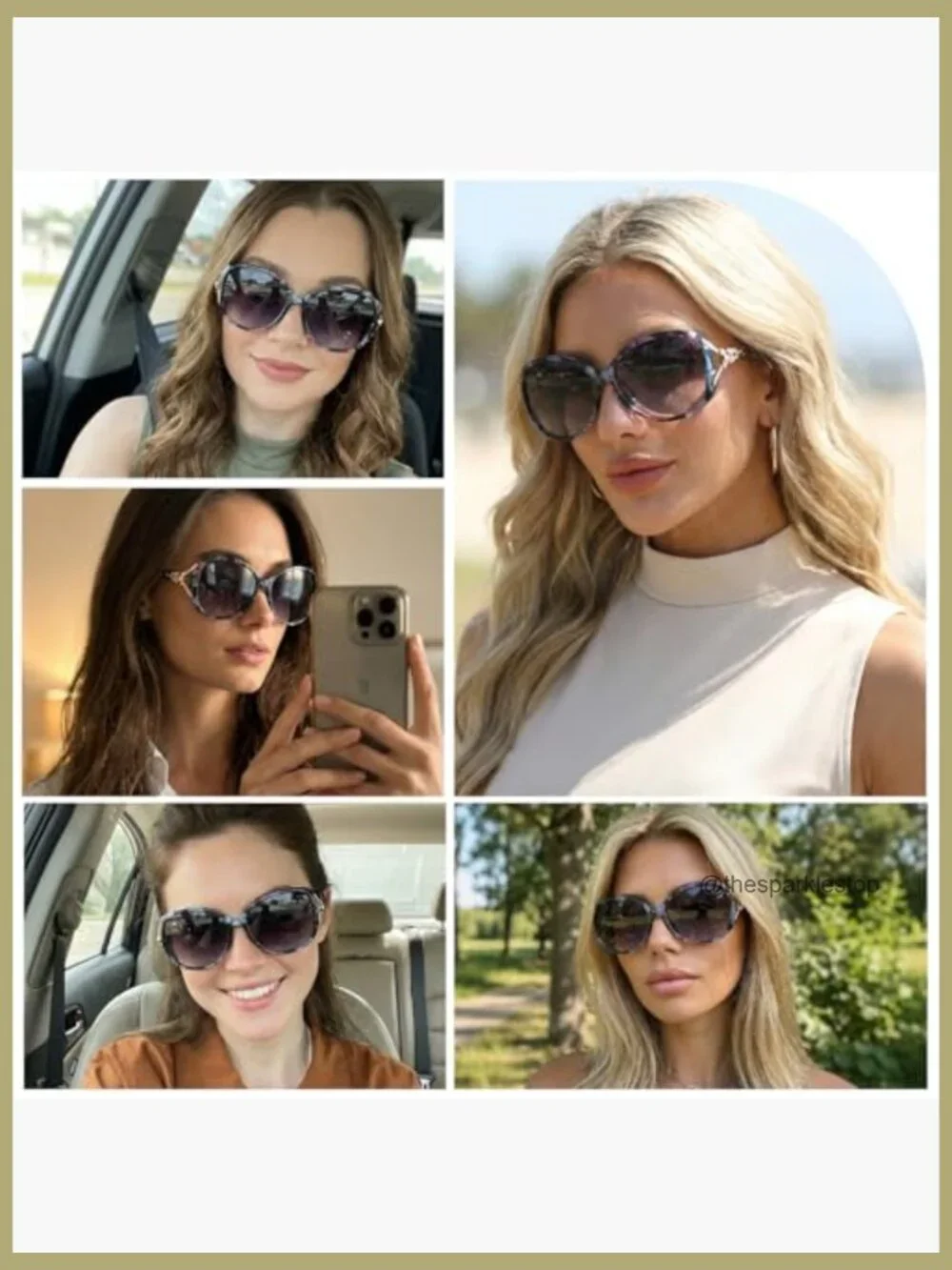 Polarized Sunglasses for Women Oversized Retro Style UV Protection